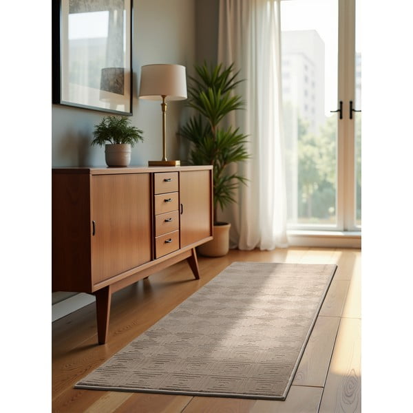 Bézs futószőnyeg 80x240 cm Perles Tourmaline – Elle Decoration-image-1