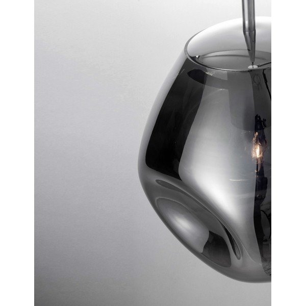 Fényes ezüstszínű üveg függőlámpa ø 25 cm Lava – Nova Luce-image-1