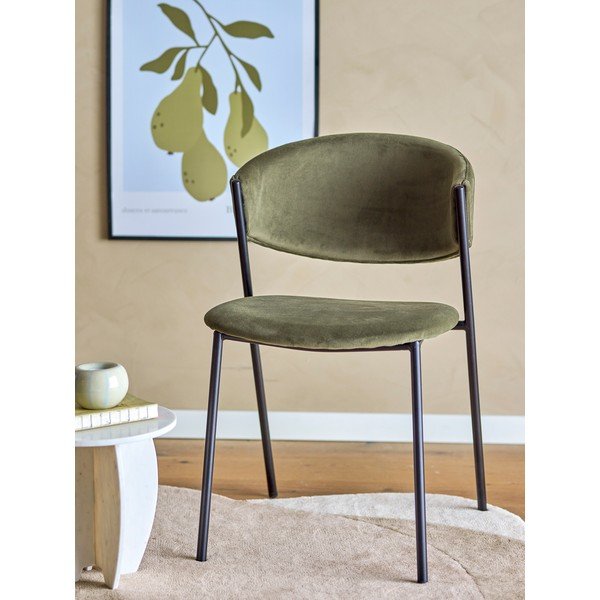 Khaki kárpitozott rakásolható étkezőszék szett 2 db-os Marlo – Bloomingville-image-2