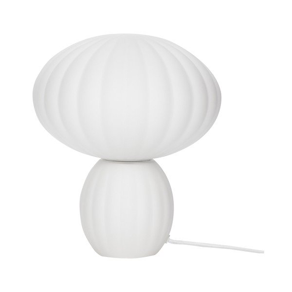 Fehér üveg asztali lámpa (magasság 28 cm) Kumu – Hübsch