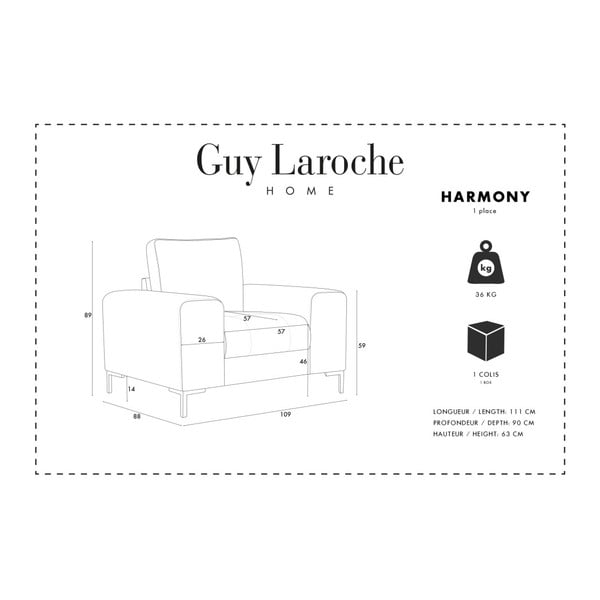 Harmony lila fotel - Guy Laroche Home-image-2