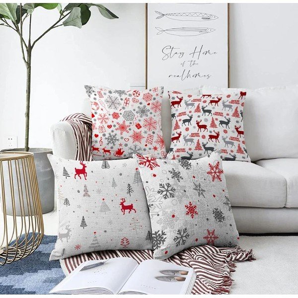 Párnahuzat szett 4 db-os karácsonyi mintával 43x43 cm Merry Christmas – Mila Home