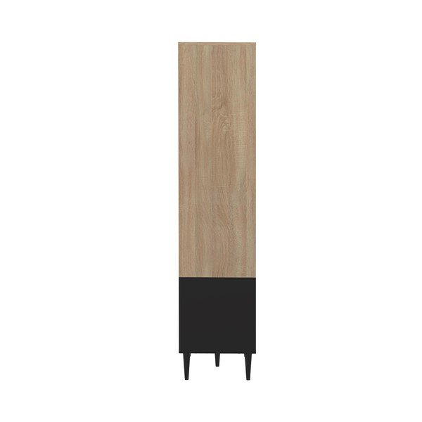Fekete könyvespolc tölgyfa dekorral 90x180 cm Horizon - TemaHome -image-4