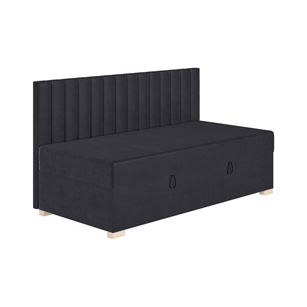Sötétkék ágyneműtartós gyerekágy matraccal 90x200 cm Chill – Ghado-image-3