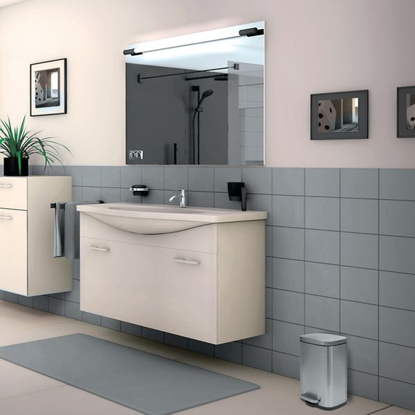 Matt ezüstszínű acél pedálos szemetes 5 l   Akira – Spirella-image-3