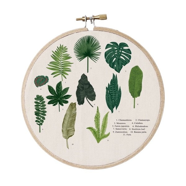 Stitch Hoop Leafes Index fali dekoráció, ⌀ 27 cm - Surdic