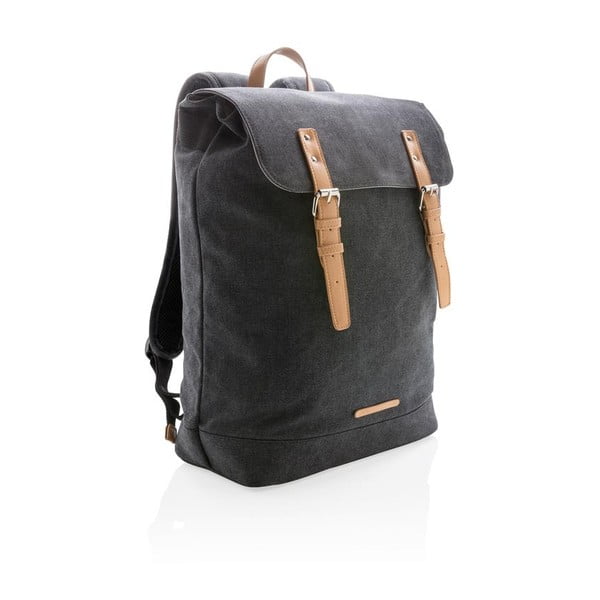 Fekete vászon táska 15,6" laptophoz, 19 l - XD Design