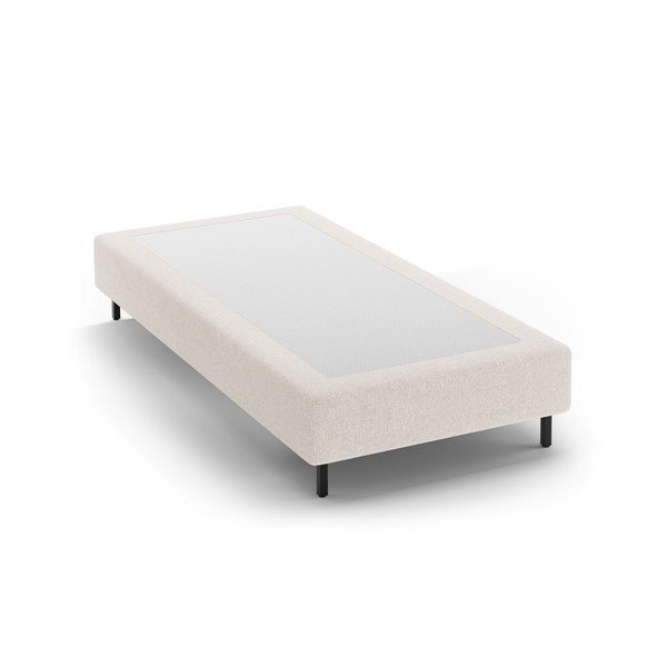 Krémszínű kárpitozott egyszemélyes ágy ágytámla nélkül 90x200 cm Whale – Micadoni 