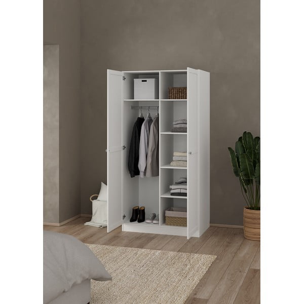 Fehér ruhásszekrény 99x200x62 cm Billund – Tvilum-image-2