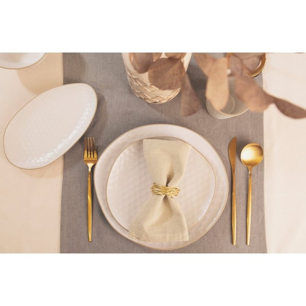 Fehér agyagkerámia szervírozó tányér 19x33 cm Imprints – Villa Altachiara-image-1