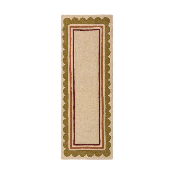 Natúr színű kézi szövésű gyapjú futószőnyeg 80x230 cm Lois – Flair Rugs