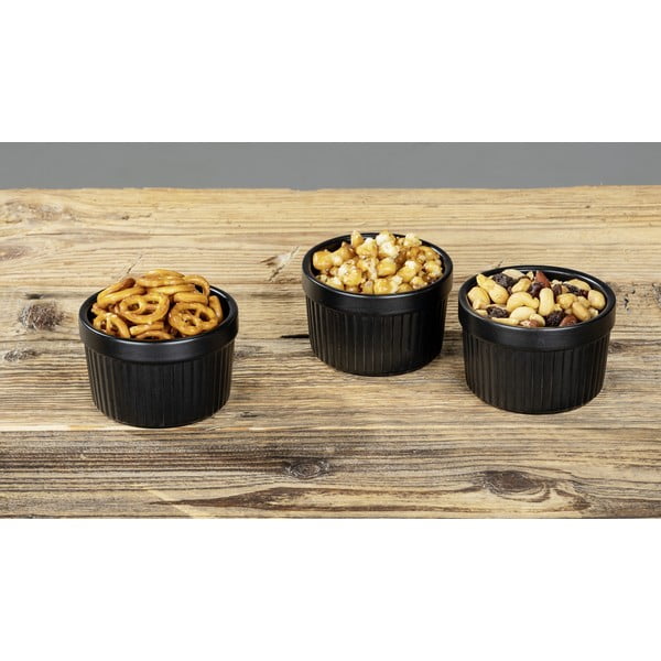 Fekete kerámia szervírozó tál készlet 3 db-os ø 8 cm Ewi – Wenko-image-1