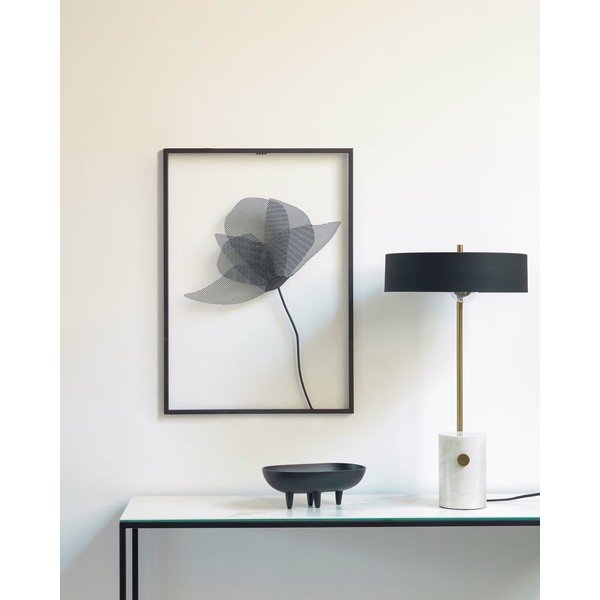 Fehér-fekete asztali lámpa fém búrával (magasság 53 cm) Phant – Kave Home-image-1