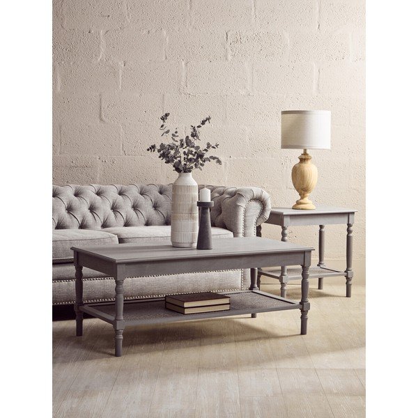 Szürke dohányzóasztal 60x120 cm Heritage – Premier Housewares-image-1