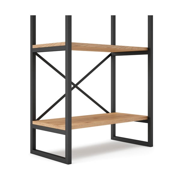 Fekete-natúr színű polcos állvány tölgyfa dekorral 58x175 cm Dusan – Marckeric-image-4