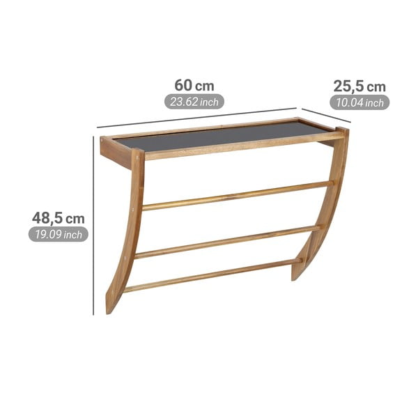 Sötét natúr színű fali fa törölközőtartó Fondi – Wenko-image-4