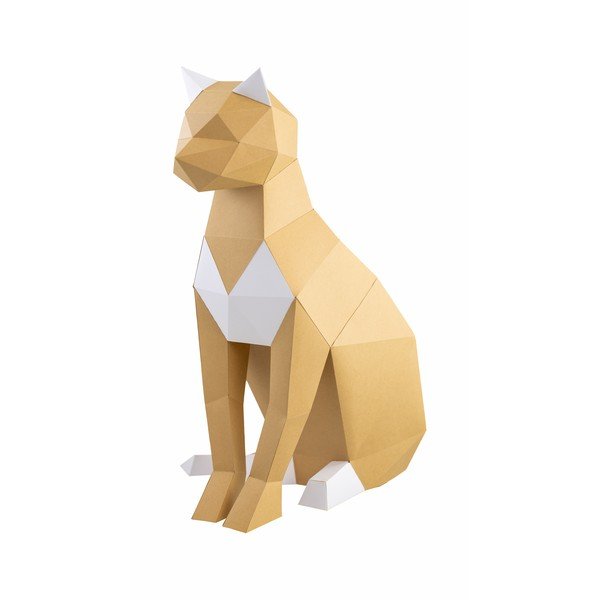 Cica barna kreatív hajtogatható papírfigura - Papertime-image-2