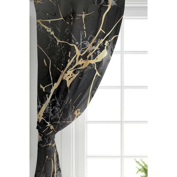 Fekete-aranyszínű függöny szett 2 db-os 140x260 cm – Mila Home-image-1