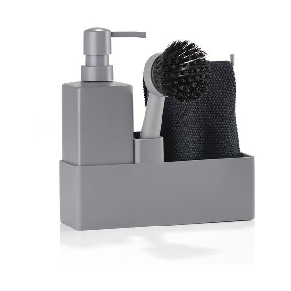 Szürke műanyag-szilikon mosogatóeszköz tartó Singles – Zone