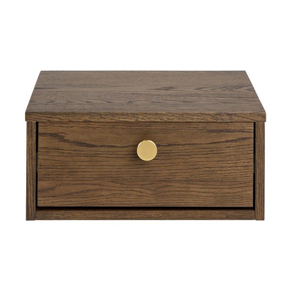 Sötét natúr színű éjjeliszekrény tölgyfa dekorral Monfort – Actona