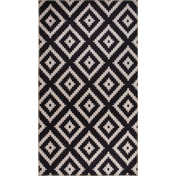 Fekete mosható szőnyeg 150x80 cm - Vitaus