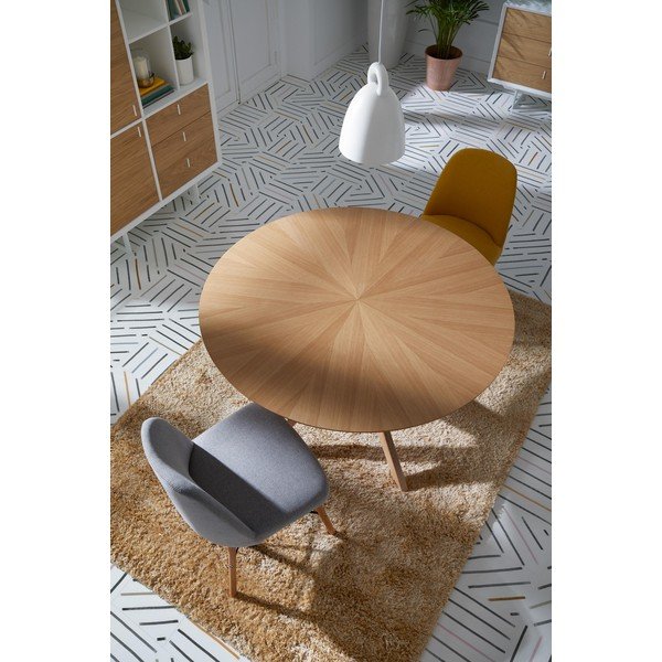 Carmel tölgyfa mintás étkezőasztal, ⌀ 120 cm - sømcasa-image-1