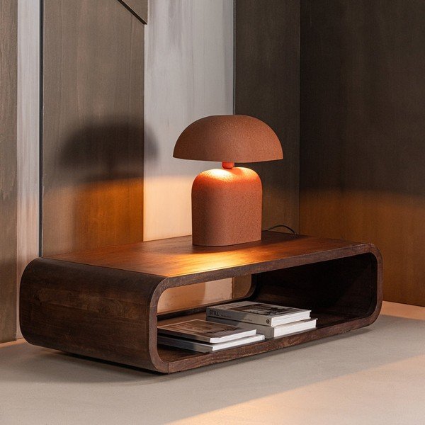 Sötét natúr színű mangófa dohányzóasztal 60x120 cm Kinu – WOOOD-image-1