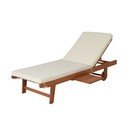Krémszínű-natúr színű tömörfa kerti napozóágy San Diego – Garden Pleasure
