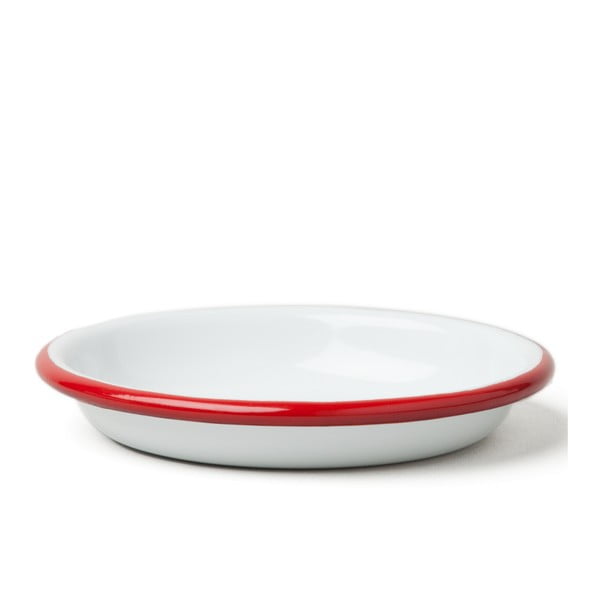 Kisméretű zománcozott tányér piros szegéllyel, ø 10 cm - Falcon Enamelware
