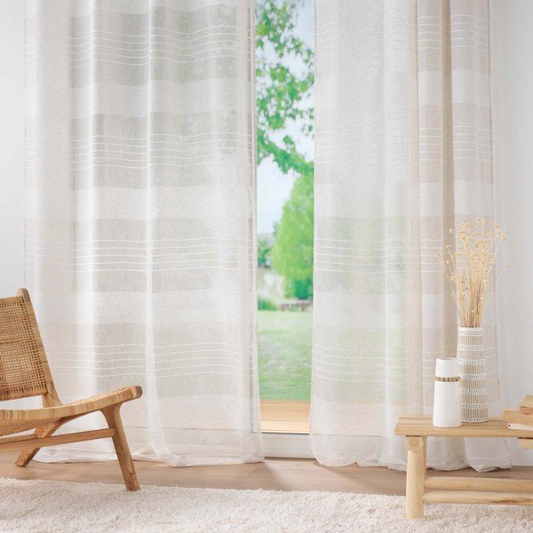 Bézs átlátszó függöny 140x280 cm Janice – douceur d'intérieur-image-3
