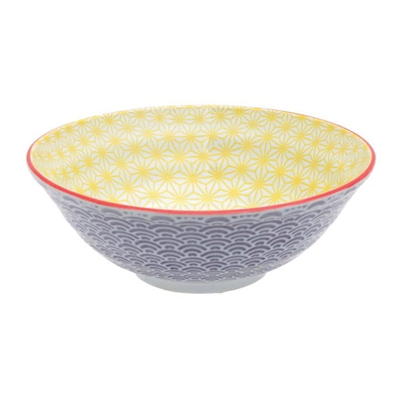 Star lila-sárga porcelán tál, ø 21 cm - Tokyo Design Studio