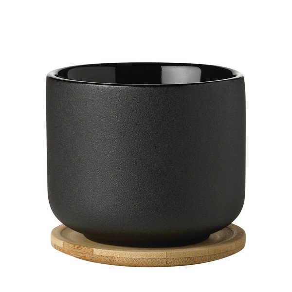 Fekete kőedény csésze cappucinóhoz 200 ml Theo – Stelton