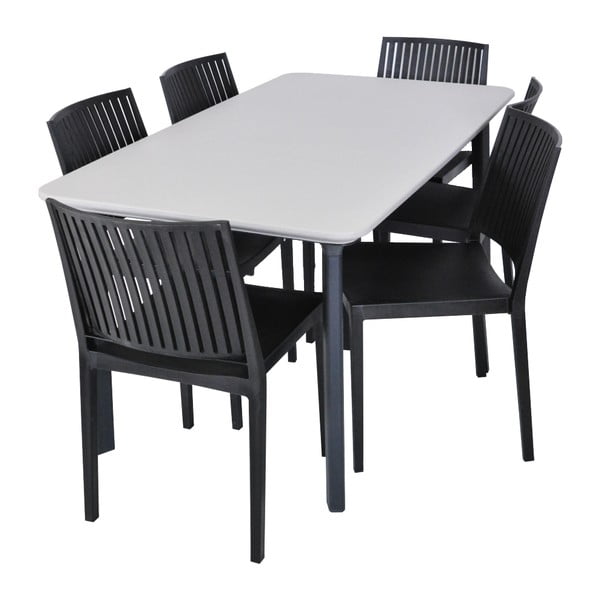 Fekete műanyag kerti szék Bars - Rojaplast-image-2