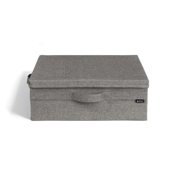 Szürke fedeles textil tárolódoboz 46x56x16 cm Soft Storage Low – Bigso