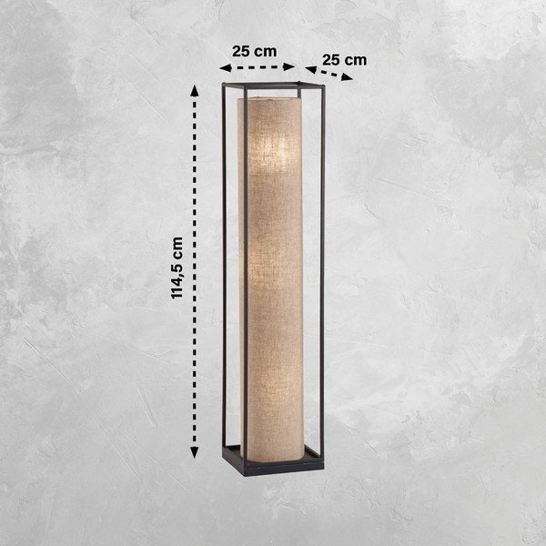 Fekete-bézs állólámpa textil búrával (magasság 114,5 cm) Thor – Fischer & Honsel-image-2