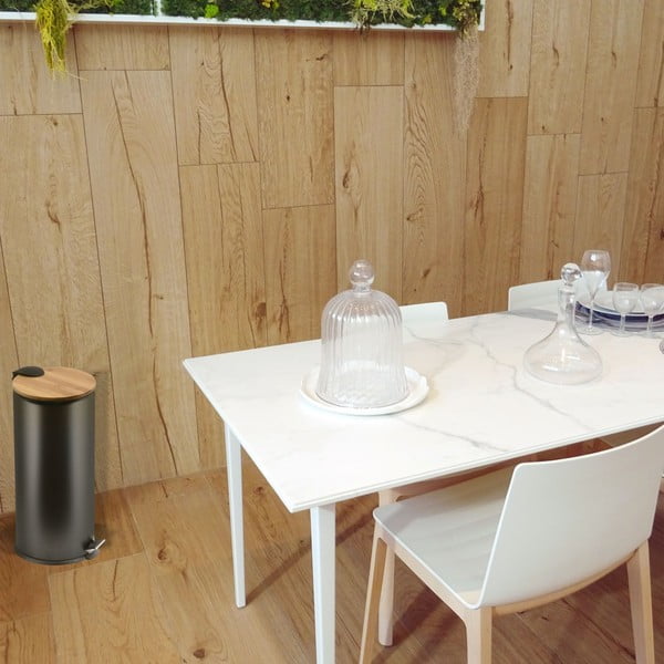 Matt fekete acél pedálos szemetes 30 l   Adonis – Spirella-image-2