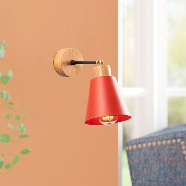 Piros-natúr színű fali lámpa ø 14 cm Manavgat – Opviq lights-image-1