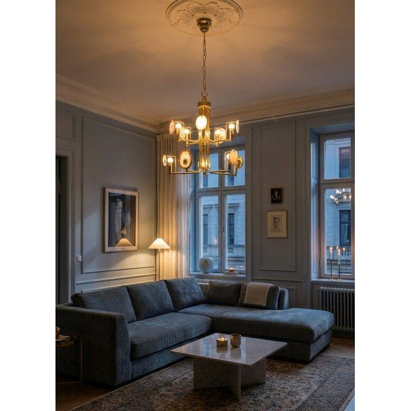Aranyszínű fém függőlámpa Glamour – Premier Housewares-image-1
