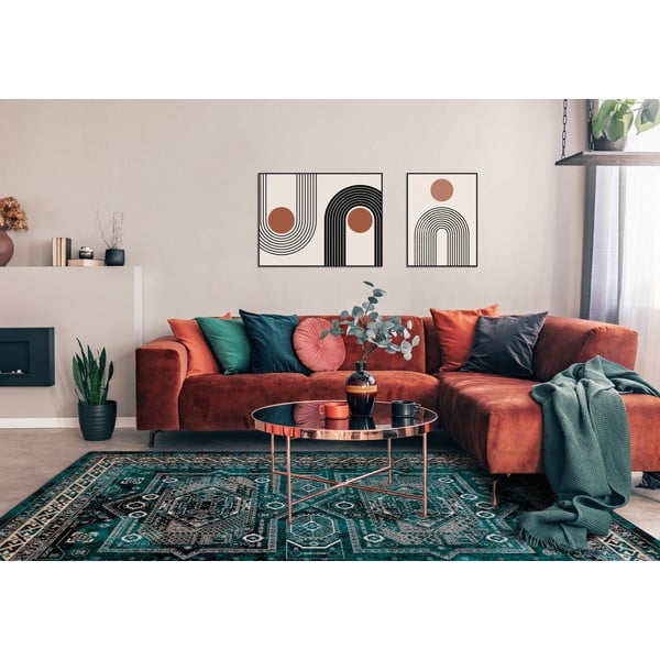 Petróleumkék gyapjú szőnyeg 200x300 cm Mia – Agnella-image-1