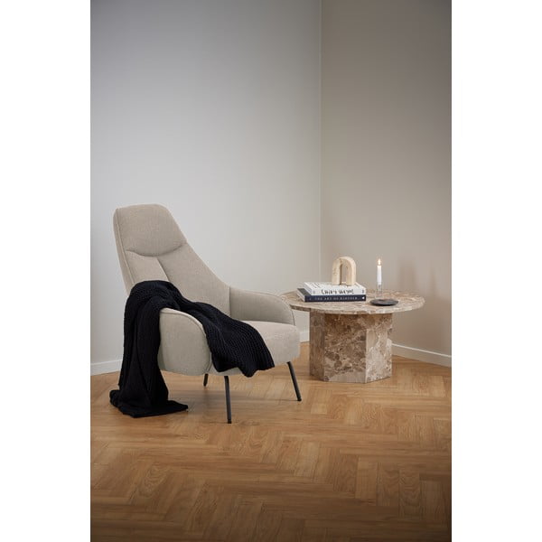 Világosbarna márvány kerek dohányzóasztal ø 80 cm Naxos – Actona-image-1