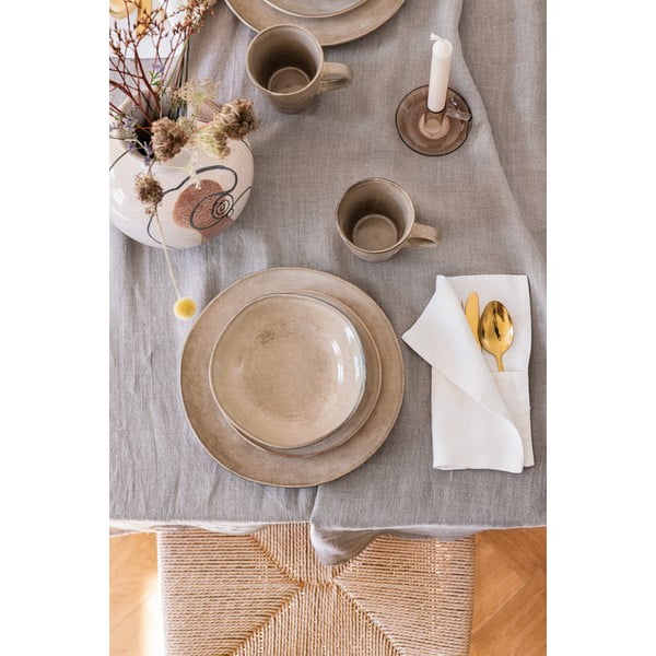 Bézs agyagkerámia étkészlet 24 db-os Glosia - Bonami Selection-image-4