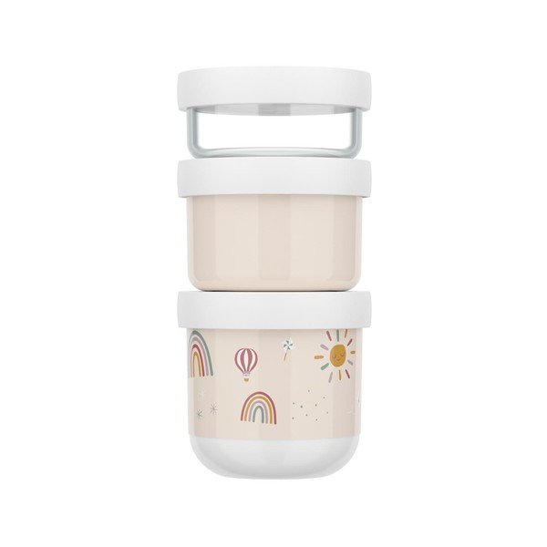 Bézs műanyag gyerek uzsonnás doboz szett 3 db-os Sunshine & Rainbow – Mepal-image-3