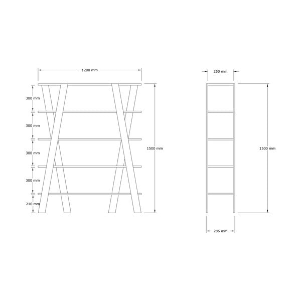 Fehér könyvespolc 120x150 cm Conde – Kalune Design-image-4