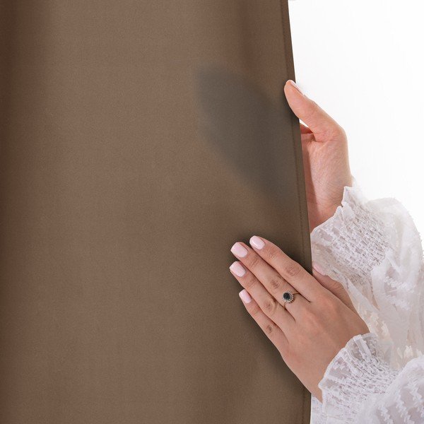 Barna dimout (részleges sötétítő) függöny 140x250 cm Carli Tie – Restilo-image-4