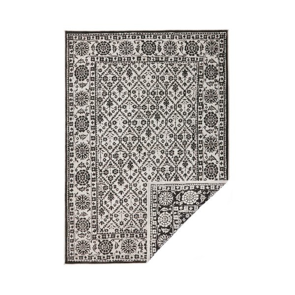 Curacao fekete-fehér mintás kétoldalas szőnyeg, 120 x 170 cm - Bougari-image-1