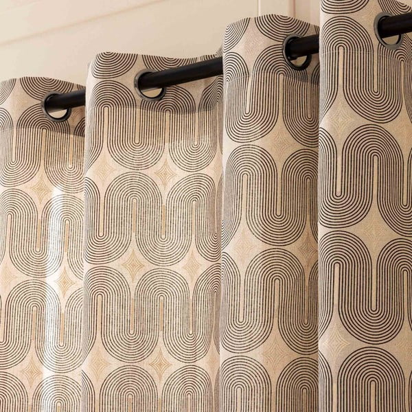 Fekete-bézs függöny 140x240 cm Ondine – douceur d'intérieur-image-2