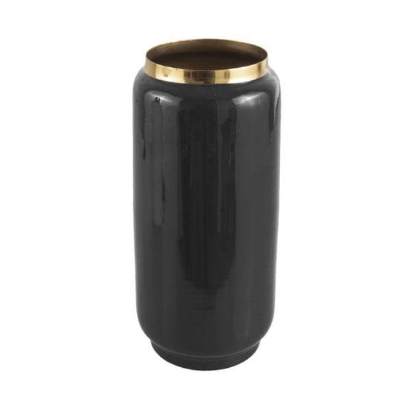 Flare fekete váza aranyszínű részletekkel, magasság 27 cm - PT LIVING