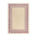 Lila-natúr színű kézi szövésű gyapjú szőnyeg 160x230 cm Lois Scallop – Flair Rugs
