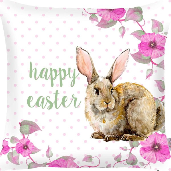 Rabbit Wishes Happy Easter párnahuzat, 43 x 43 cm - Apolena