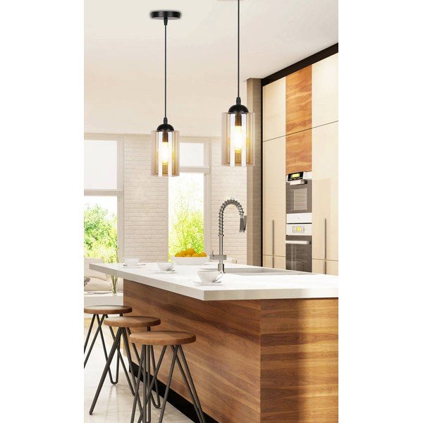 Fekete függőlámpa üveg búrával ø 10 cm Bistro – Candellux Lighting-image-1